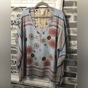 Floral Border Crochet Top